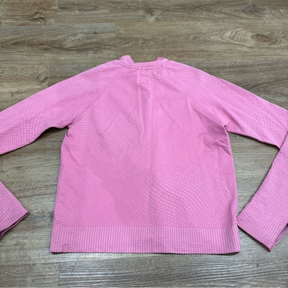 Lululemon Rest Less Cropped Half-Zip Grid Warp Pink Blossom Quarter Zip Size 8 - Picture 6 of 9